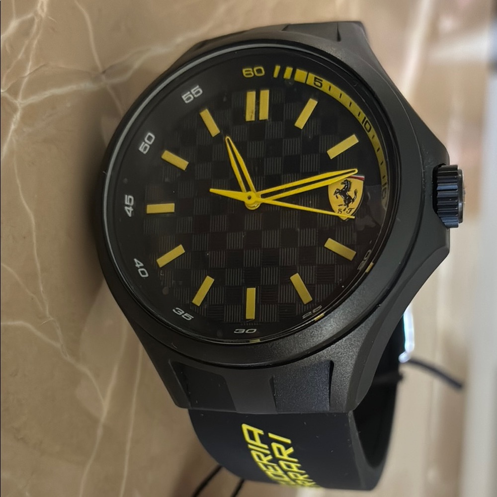 Ferrari Black and Yellow Sport Watch